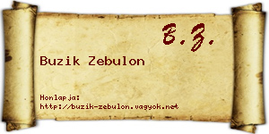 Buzik Zebulon névjegykártya